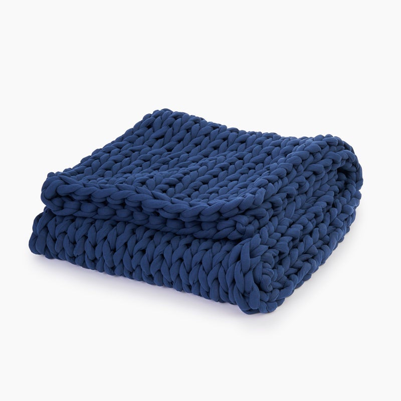 Organic Cotton Knitted Weighted Blanket Moss Envy Natural Organic Bedroom