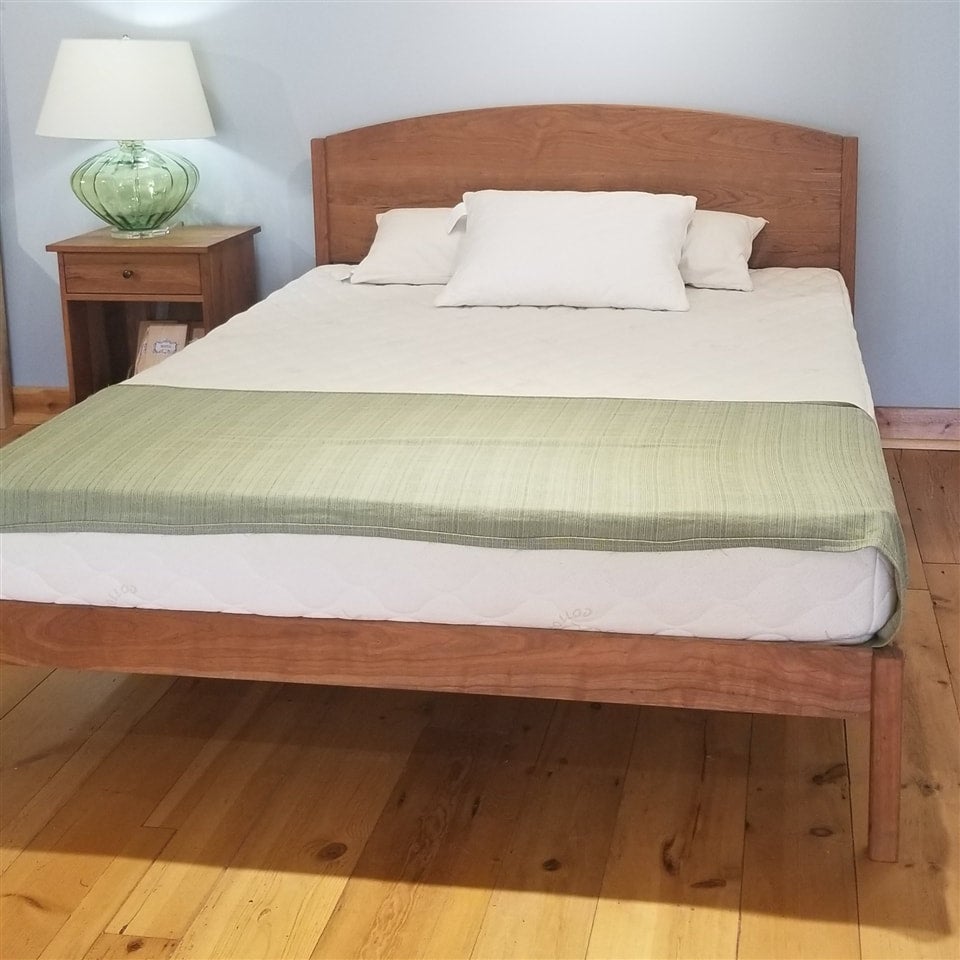 Cherry Harvest Moon Bed Frame Moss Envy Natural Organic Bedroom